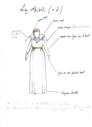 Maquette du costume de Lady Macbeth