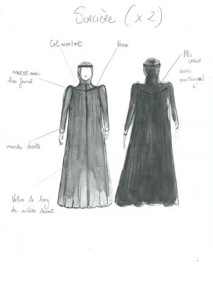 Maquette du costume de scène de la sorcière