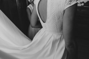 Dos de la robe de mariée sur-mesure